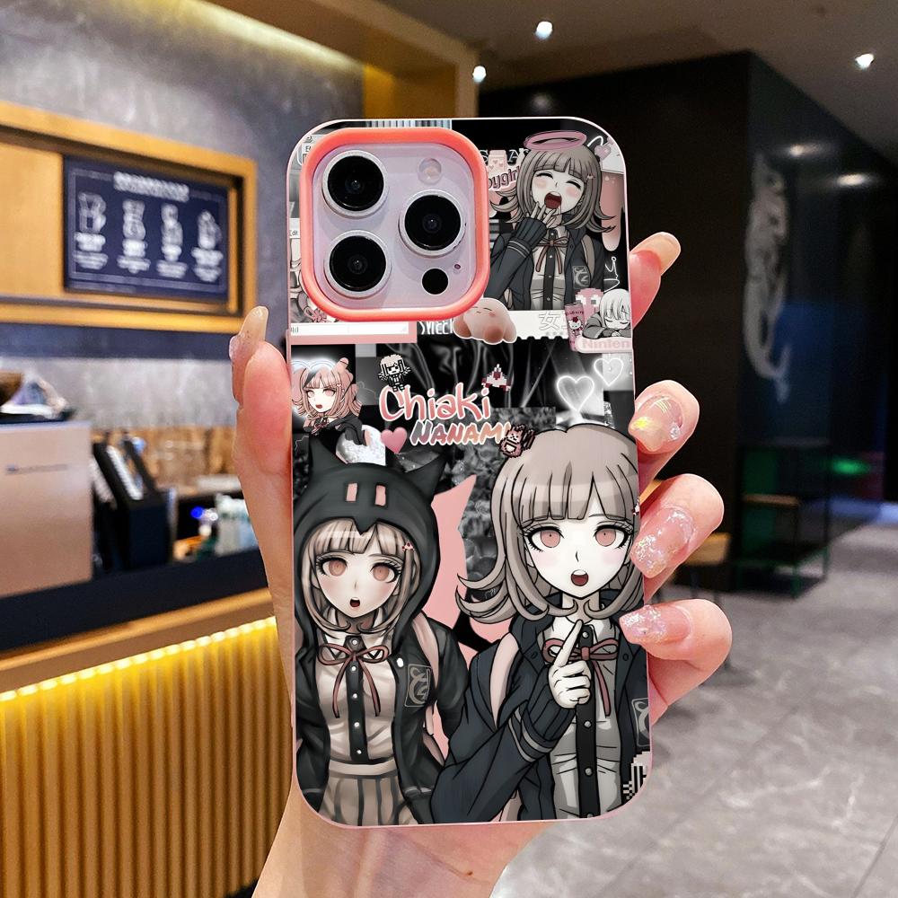 Danganronpa Chiaki Nanami Phone Case for iPhone 17 16 15 14 13 12 11 Air Pro Max Plus Jelly Double layer Pink Cover