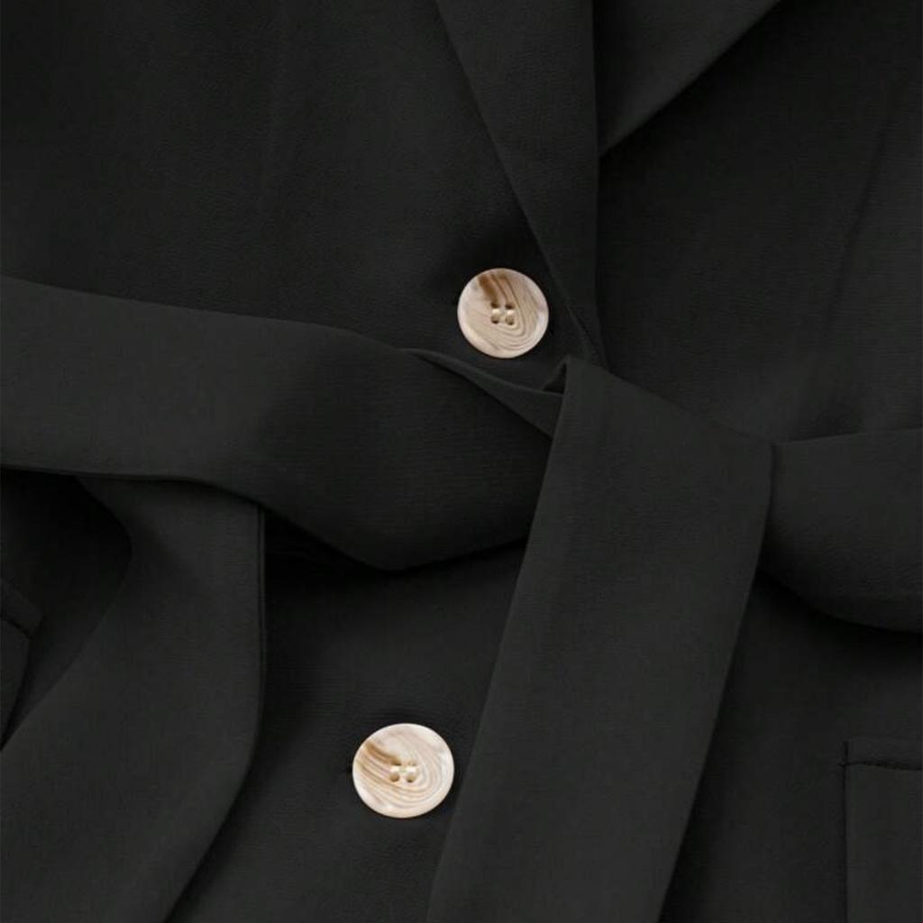 Women's Fashionable Casual Loose Belted Button V,neck Vest Jacket