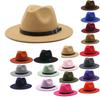 Unisex Solid Color Winter Warm Soft Fedora Hat