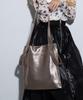 BEAURE Cow Leather 2-Way Tote Bag with Handles and Thin Gusset, A4 Size, B-22197, Available in Custom Colors, Genuine Cow Leather (Gold)