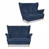 Sofa Canapé Wingback Bonito Scandinavian Corduroy Stripes Family Furniture Navy Blue