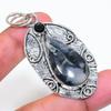 Natural Maligano Jasper, Spinel 925 Sterling Silver Jewelry Pendant 2.36" ZS-614