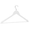Cintres antidérapants - vidaXL - 50 pcs - Bois dur - Blanc - Crochet rotatif 360°