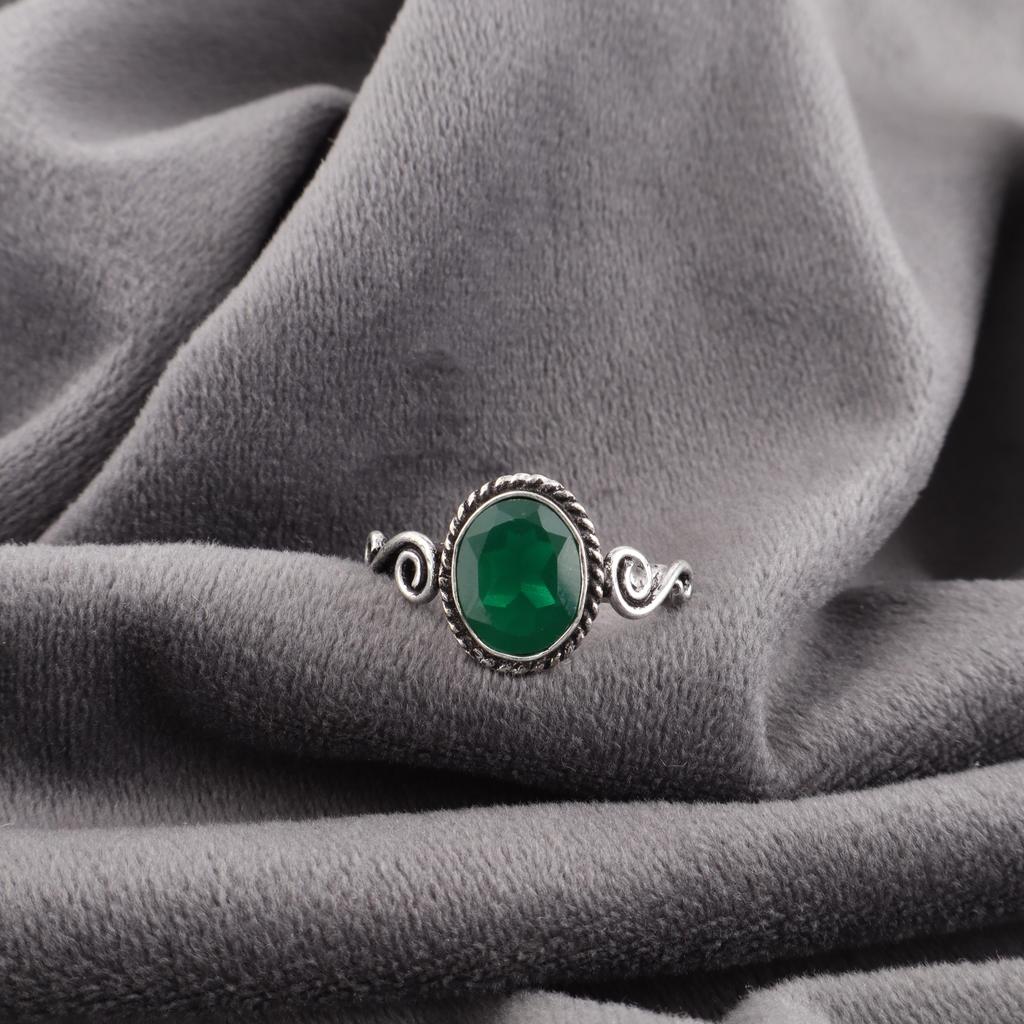 Green Onyx Gemstone Jewelry, 925 Solid Sterling Silver Ring , Handmade Beautiful Ring, Healing Jewelry For Anniversary Gift