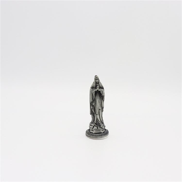 Vintage Designs Standing Maria Figurine Antique Metal Religous Figure Sculpture Miniature Ornament Spiritual Decoration