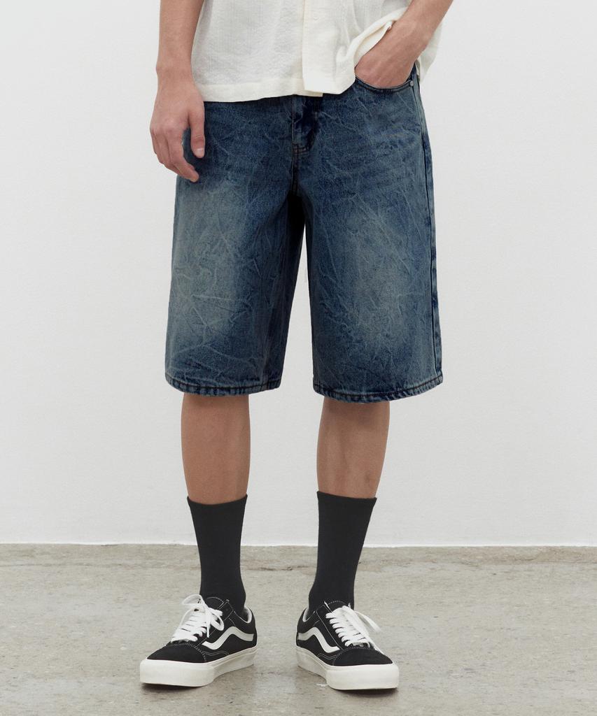 DECET Cr Wide Denim Shorts Dcpt035Crblueb