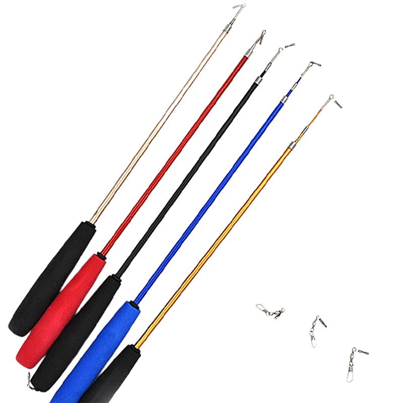 Cat Teaser Wands Three-Section Telescopic Fishing Pole Wand Kitten Funny Catcher Teaser Stick Rod Interactive Stick Teaser Toys