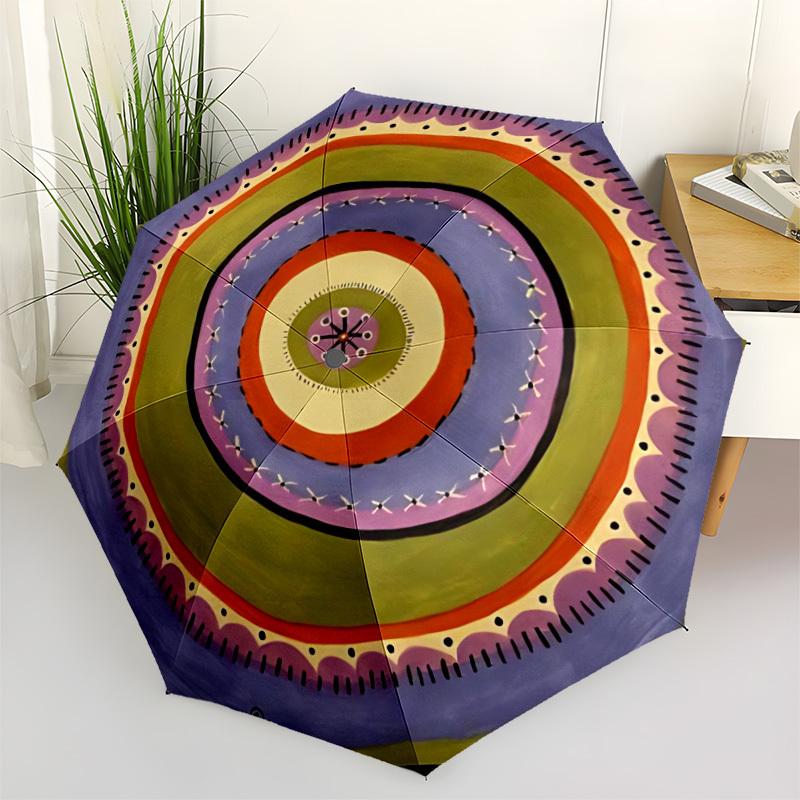 1pc Mandala Print Automatic Open/Close Umbrella - Compact Travel Umbrella, Gift for Birthday, Holiday yy260106020