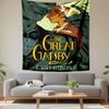 The Great Gatsby Book Poster Tapestry Wall Hanging, F Scott Fitzgerald Jazz Age Art, Vintage Wall Decor for Bedroom Living Room