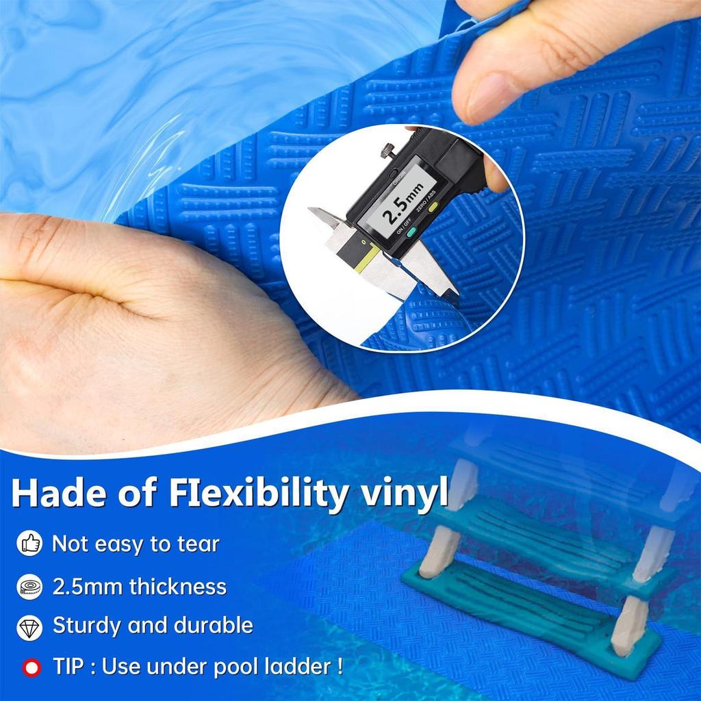 Swimming Pool Ladder Mat Protective Pool Ladder Pad PVC Cuttable Protective Anti-Slip Mat Outdoor Protection Surfaces Bathroom