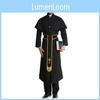 Stilvolles Unisex-Paarkostüm für Halloween mit Priester- und Nonnen-Thema, Größen M-xl