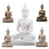 11cm Nature Sandstone India Buddha Statue Fengshui Sitting Buddha Sculpture Figurines Vintage Home Decor Use for Aquarium
