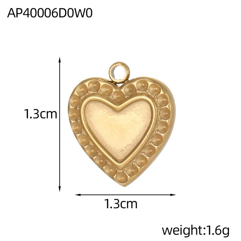 

CARLIDANA Fashion Gold Plated Stainless Steel White Shell Snake Heart Lock Pendant Classic Round Charms for DIY Jewelry Making