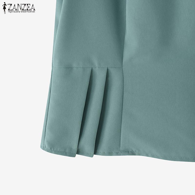 ZANZEA Women Casual V-Neck Summer Short Sleeve Blouse