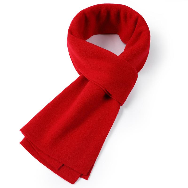 2025 winter new pure wool scarf solid color men's and women's universal fashion warm scarf