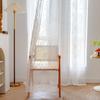 Finished Curtains Tufted Pure White Living Room Bay Window No Punching Through Rod Curtain Chic Gauze Curtain