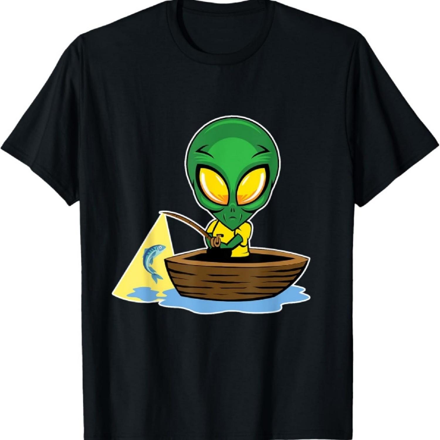 

Alien UFO Fishing Sailing Boat Fishing Alien Dad Fish T-Shirt XXXXXL