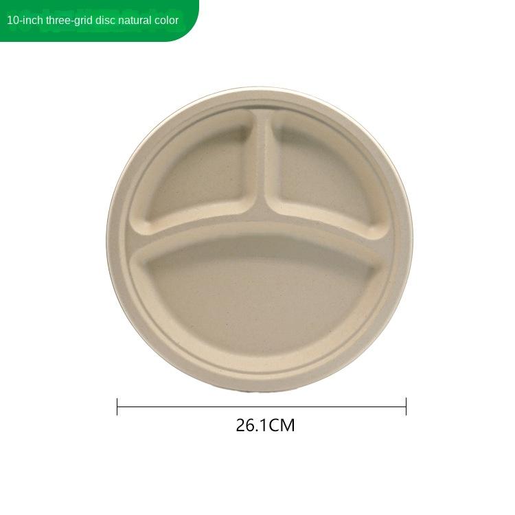 

50 шт. одноразовых тарелок 100% компостируемые 10-дюймовые бумажные сверхпрочные 3 сетки экологически чистые сахарный тростник 50pcs