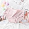Summer Candy Color Japanese Style Mid-Waist Cotton Panties for Women