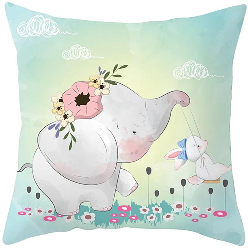 

Милые животные принт наволочка декоративная на диван спальню полиэстер наволочка дизайнерская funda cojines x 66x66cm