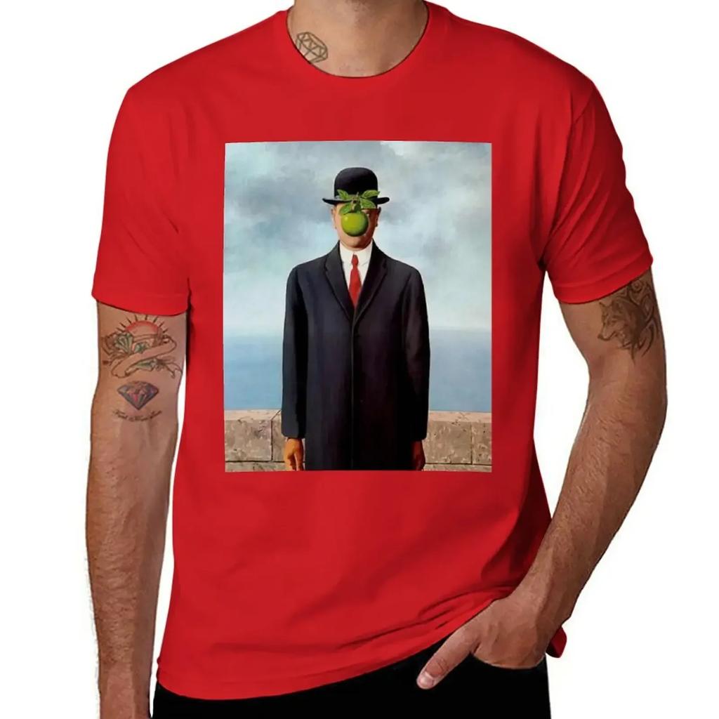 Der Sohn des Menschen, von Rene Magritte 1964 T-Shirt Oberteile Sommeroberteile Herrenkleidung