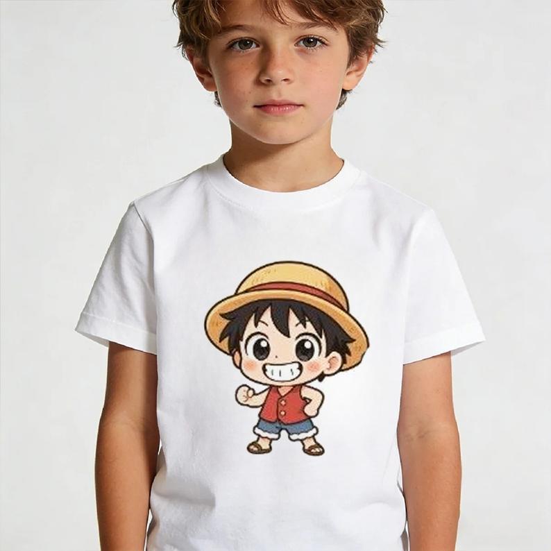 Cute Chibi Character Print Cotton TShirt Men Women Kids Family Clothes 2026 Summer ShortSleeve Casual Tee Tops