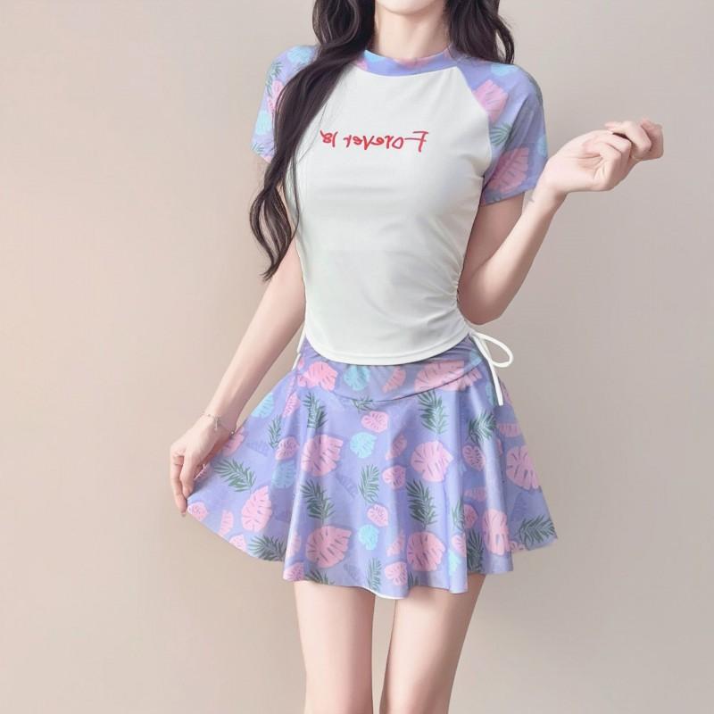 Sports Swimming Suit Women's Hair Split Boxer Skirt Conservative Slimming Large Size Hot Vacation Swimwear