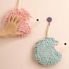 Chenille Fuzzy Ball Hand Towels Hedgehog Cartoon Towels Absorbent Funny Hanging Hand Drying Towel with Loop for Bathroom Kitchen
