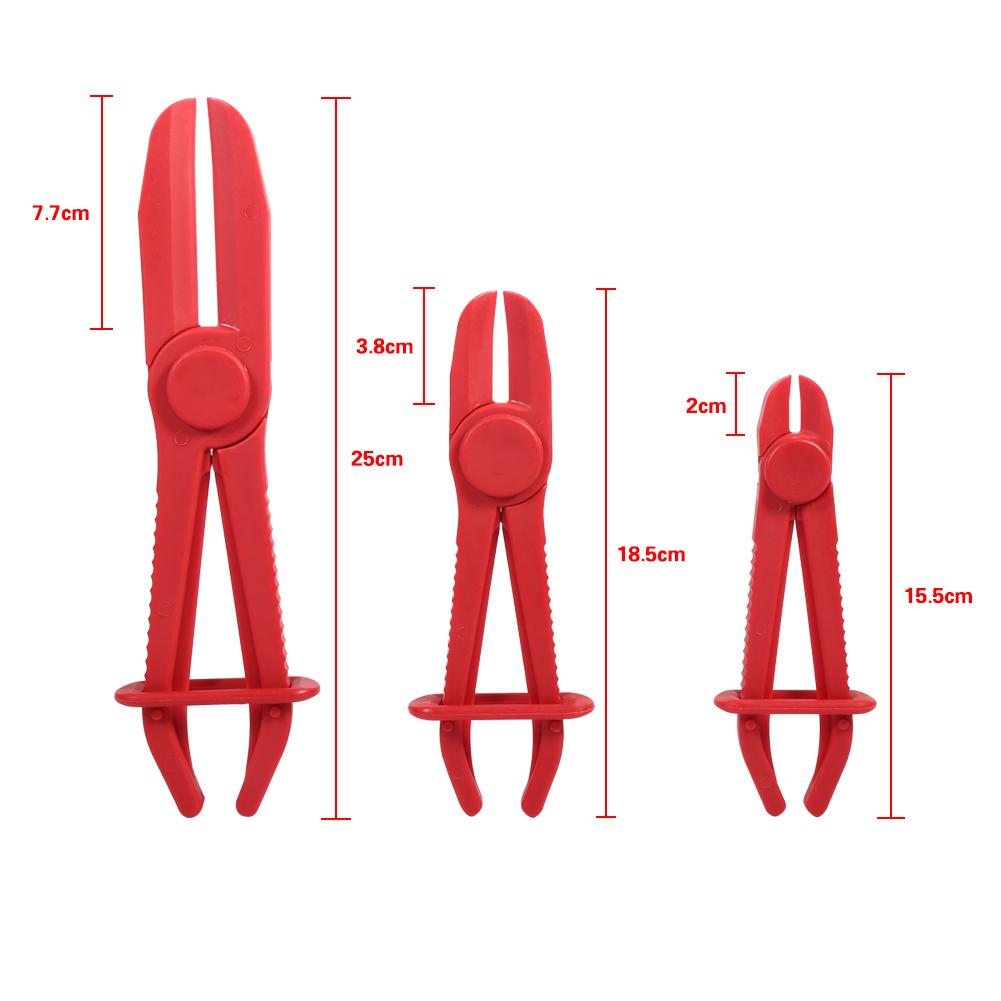 3Pcs Nylon Hose Clamp Tool Set Brake Fuel Water Line Clamp Plier Hands Free Tool