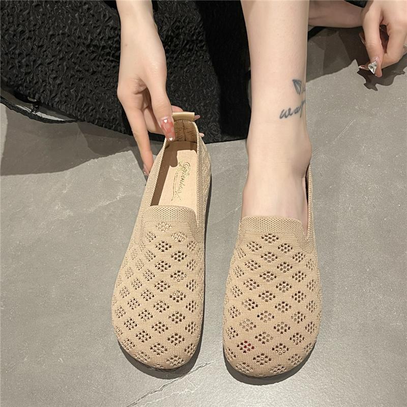 Single Shoes for Women Shallow Loafers Round Toe Ladies Flats Shoe Spring Autumn Solid Color Comfortable Breathable Mocasines