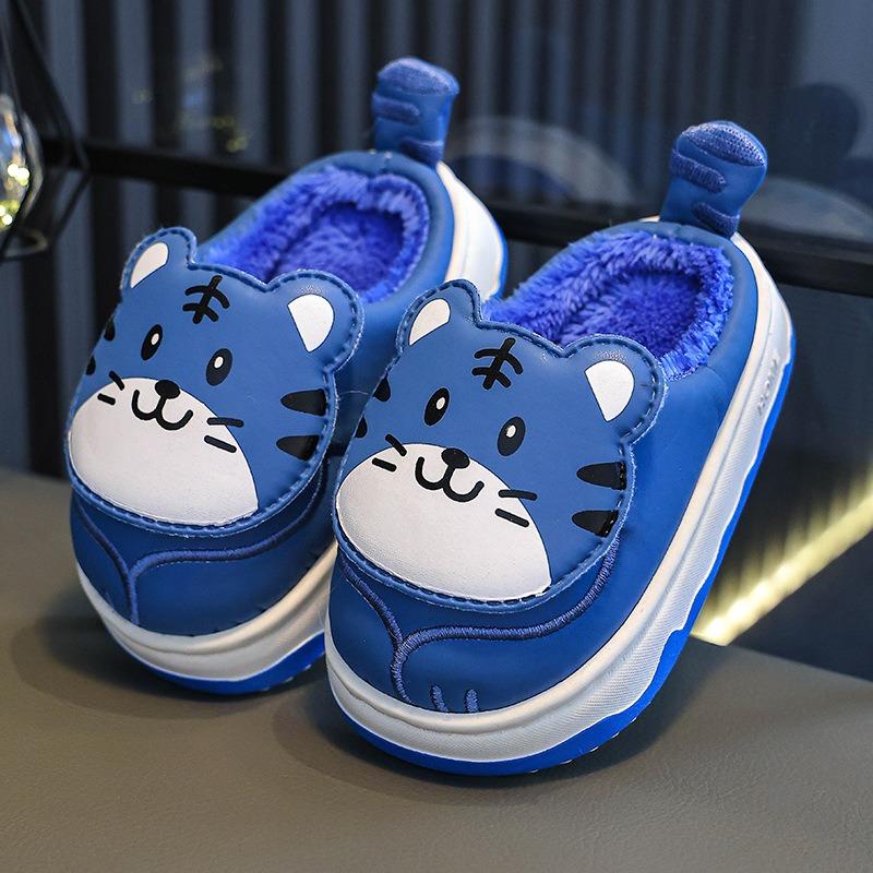 

Детские хлопковые тапочки зимние для дома с плюшевой подошвой Size 36/37 синий