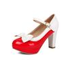 Spring 2026 Lolita Mary Jane Bow High Heels, Thick Heel, Plus Sizes 40-48 for Women