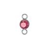 5 pcs/lot 5mm Birthstone Charms with 2 Holes Stainless Steel Crystal Pendant For Necklace Bracelet Making DIY Accessories