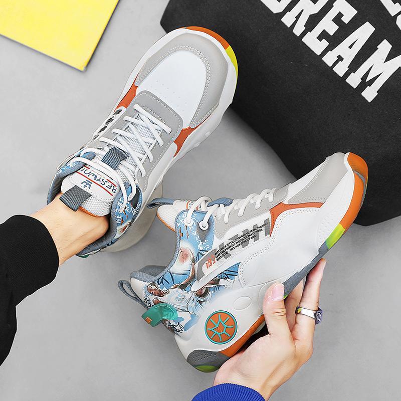 Teen basketball shoes men's shoes trend men's casual sports shoes fashion low-top breathable sneakers outdoor men's sneakers