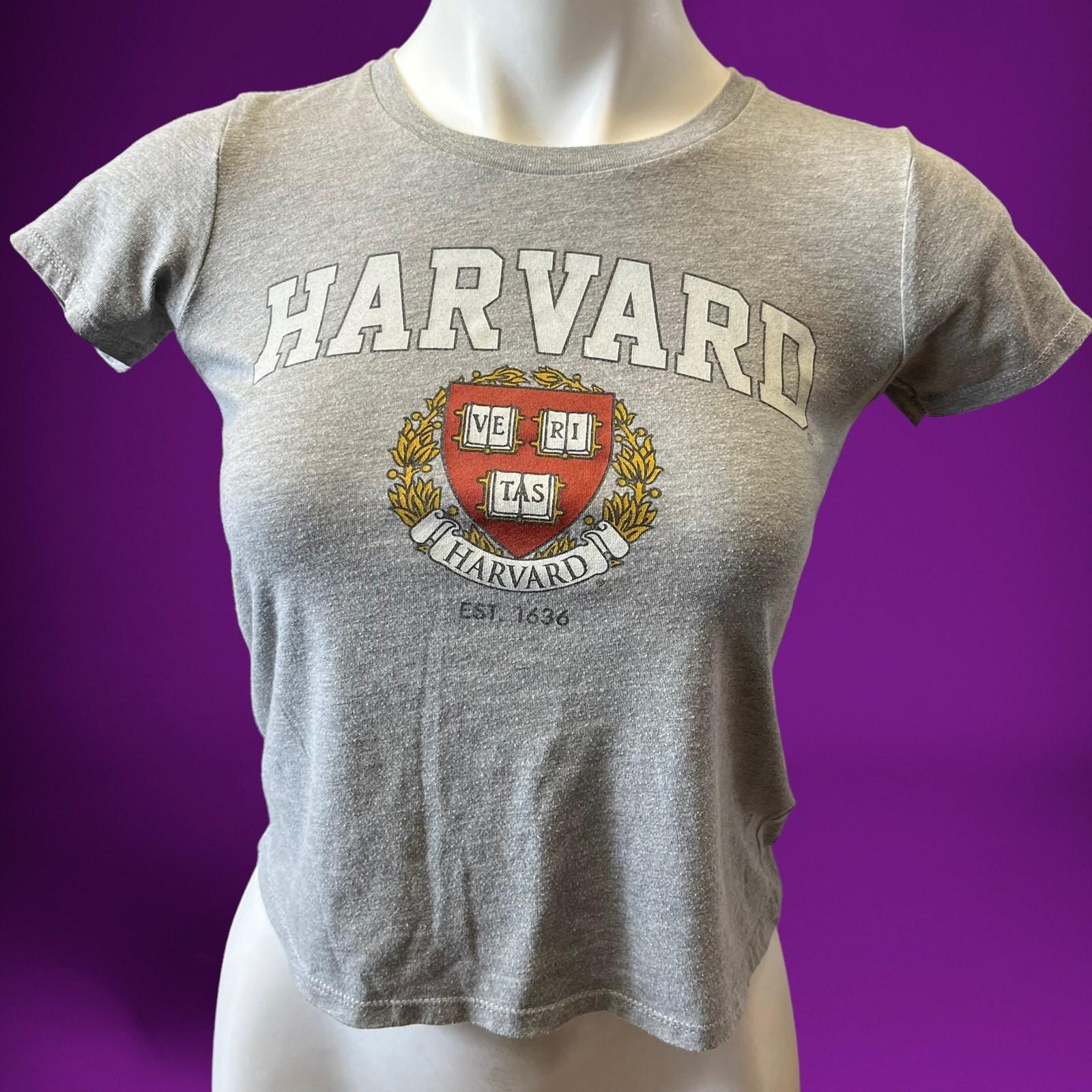 Harvard University Shirt Crop Top Fitted Veritas Est. 1636 Academia Preppy Y2K XXXXL