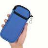 Soft Portable Glasses Case with Carabiner Multi functional Zipper Eyeglass Pouch Durable Double Pocket Phone Shell Bag