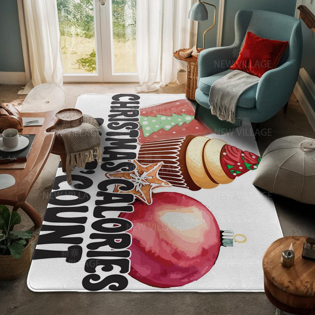 House Entrance Carpet Home Door Mat Living Room Bath Foot Bathroom Non-slip Water Absorption Rugs Bath Merry Christmas Winter