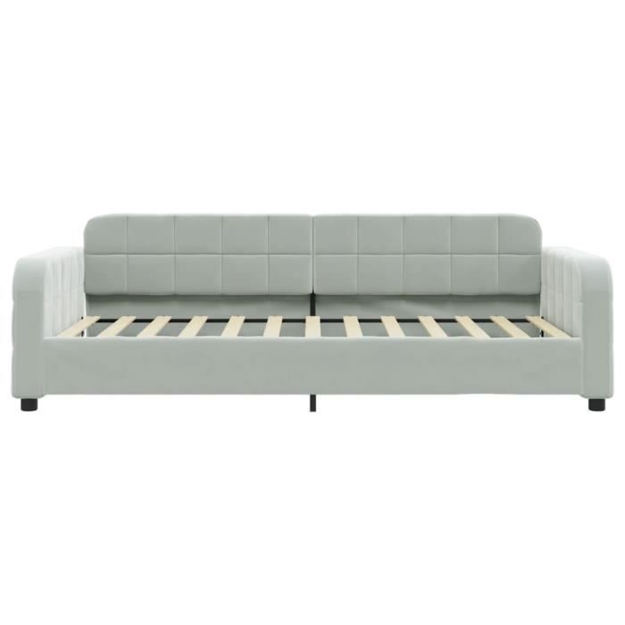 VidaXL Lit de repos gris clair 90x200 cm velours 354058