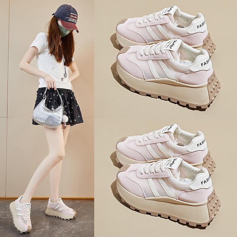 Koreanische New Dad Schuhe für Damen im Sommer Studenten Sport- und Freizeitschuhe Mesh Atmungsaktiv und Erhöhen die Körpergröße