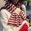Striped Cross Scarf Women'S Autumn And Winter Korean Lazy Pullover Wool Scarf Versatile  Scarf