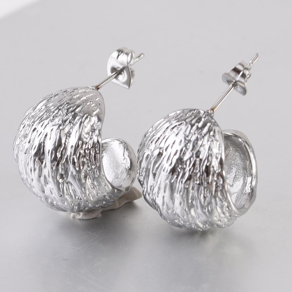 19MM Retro French 14K Gold-Plated Stainless Steel Stud Earrings