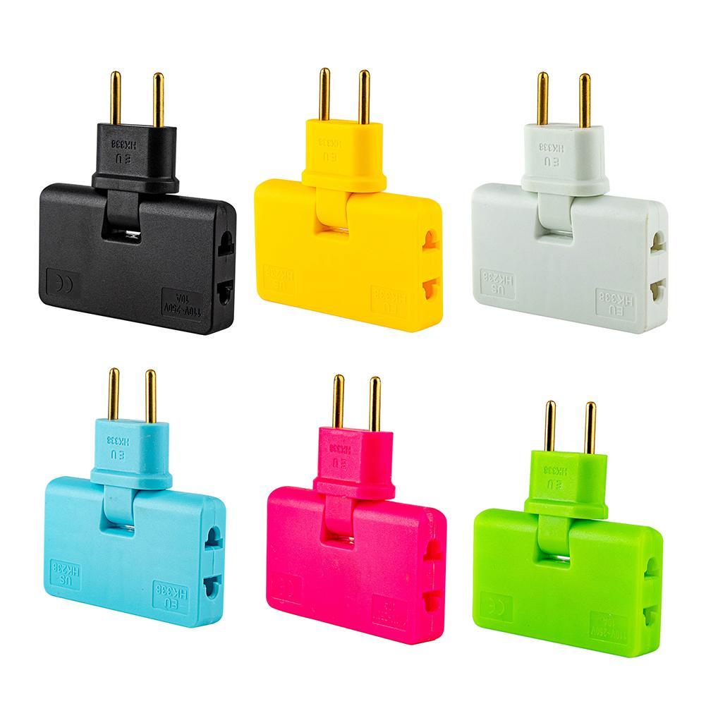 Convertitore con spina UE girevole a 180 gradi con tre spine di prolunga, adattatore per presa wireless mini sottile con luce per comodità