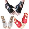 Ein bezahlter Damen-Hohl-Langgürtel Nieten PU Halbfingerhandschuhe Street Dance Performance