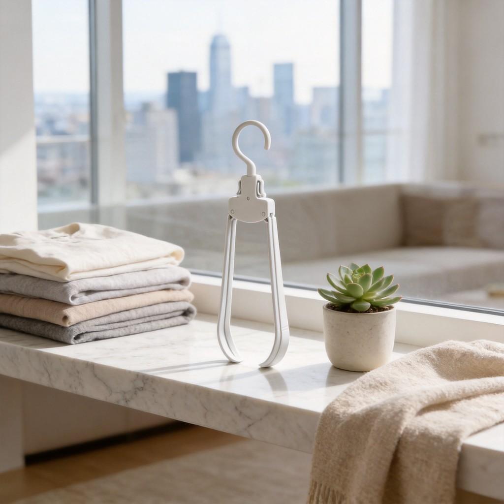 Folding Clothes Hanger With Multifunction Storage For Home And Travel Use