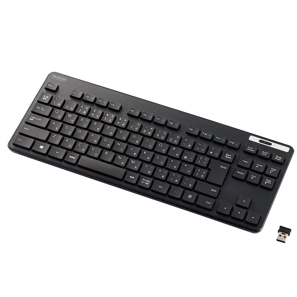 ELECOM Wireless Keyboard TK-FDM109TKBK Thin Membrane Tenkeyless Black