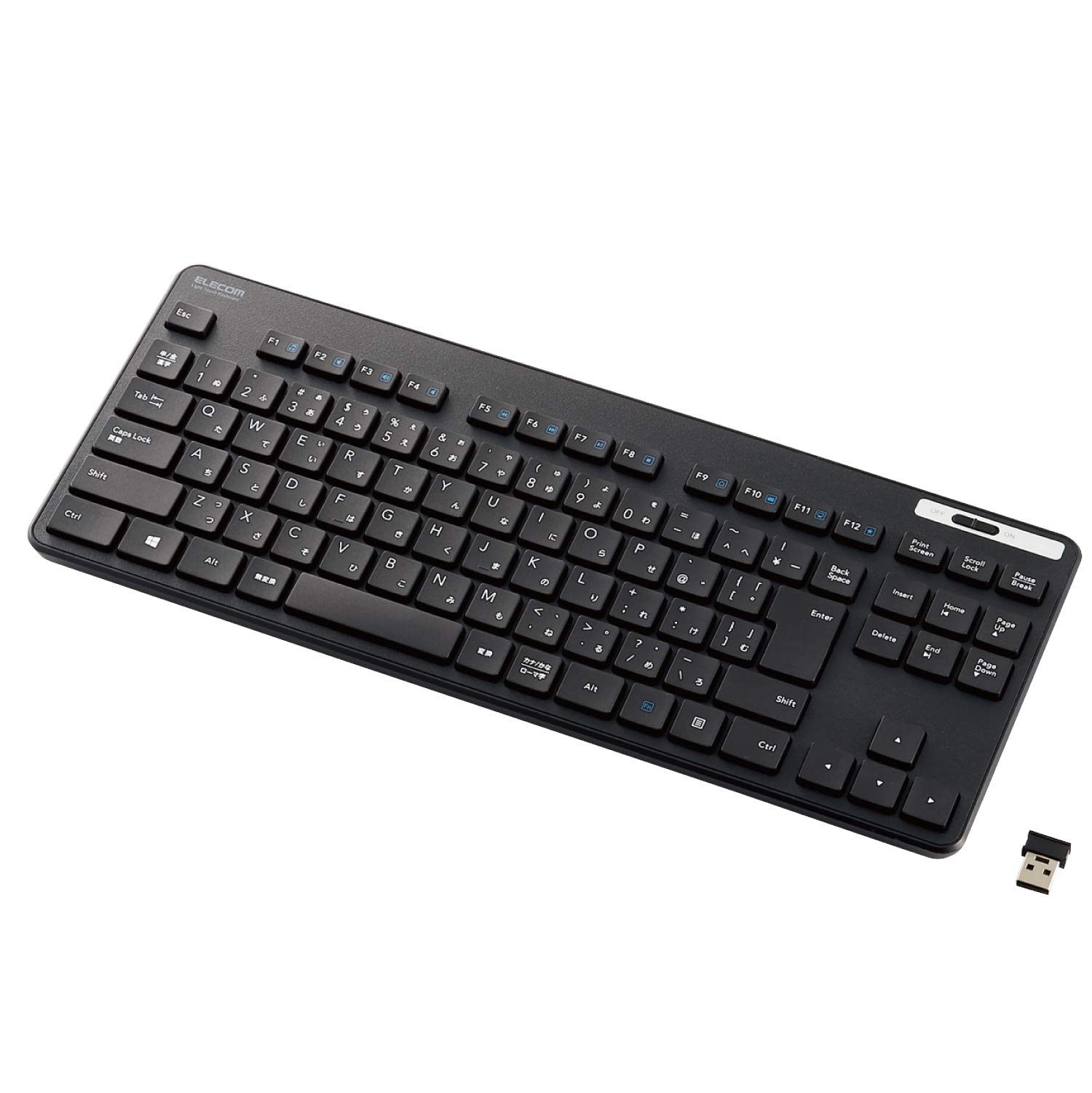 

ELECOM Wireless Keyboard Thin Membrane Type Antibacterial Tenkeyless Black TK-FDM109TKBK чорний