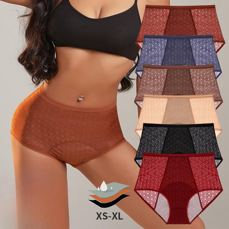 Large Size Women Spring and Summer Thin Style High Waist Leakproof Breathable Menstrual Period Briefs