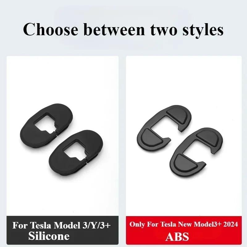 Back Door Lock Buckle Silicone Protective Cover for Tesla Model Y/3/3+ Highland 2025 ABS Shock Pads Mat Decor Car Accessories