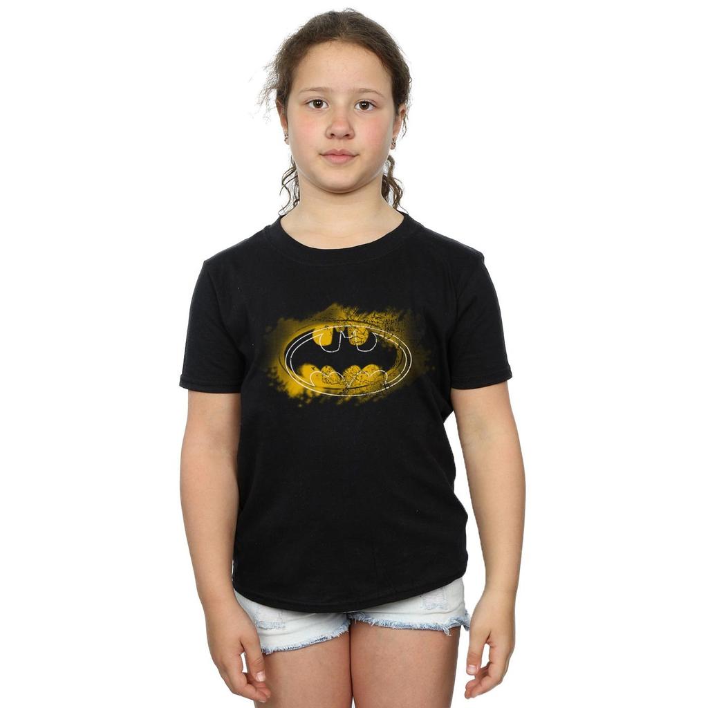 DC Comics Girls Batman Spray Logo Cotton T-Shirt