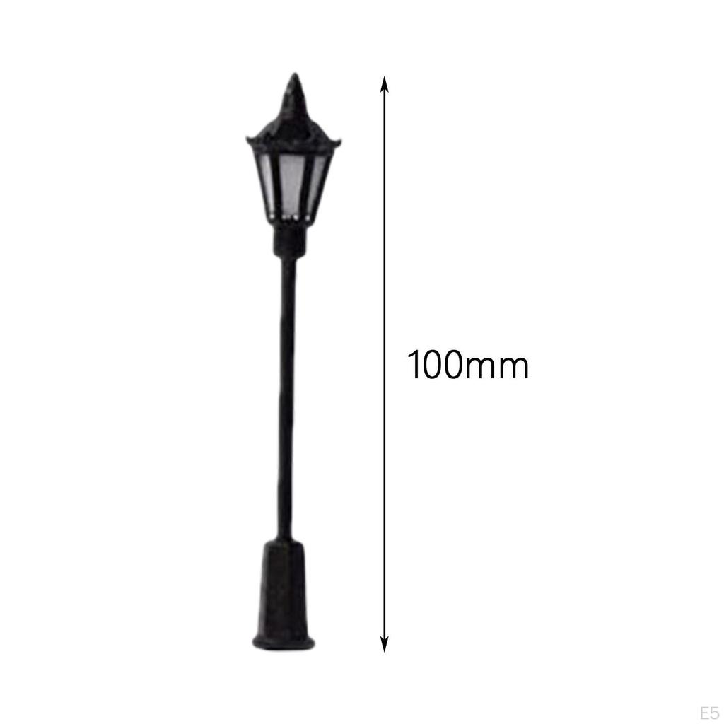10 Pieces Lamppost Lamps, HO Scale, Miniature Landscape, Path Building Layout, Garden Model